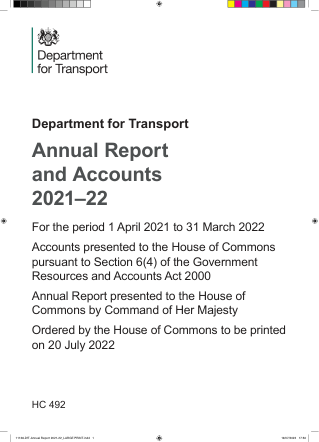 DfT 2021 至 2022 年年度报告 - GOV.UK